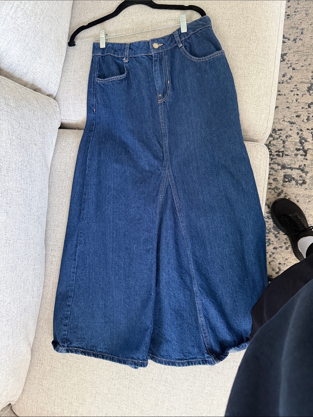 Zara Dark Blue Denim Maxi Skirt